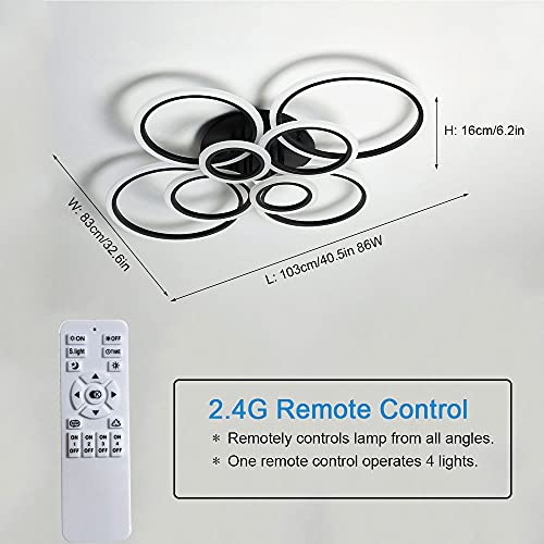 Eclairage de plafond LED moderne dimmable 3000K-6000K avec télécommande - 8
