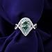 Dsnyu White Gold Fashion Rings for Women, Eternity Ring 9K White Gold Infinity Band with Teardrop Green Moissanite 2ct for Wife Fiancée Size 5.5