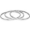 My Daily Styles - Stackable Bangle Bracelets for Women - Stainless Steel Stackable Bangles - Set of 3 Individual Shiny Steel Bangle Bracelets #1