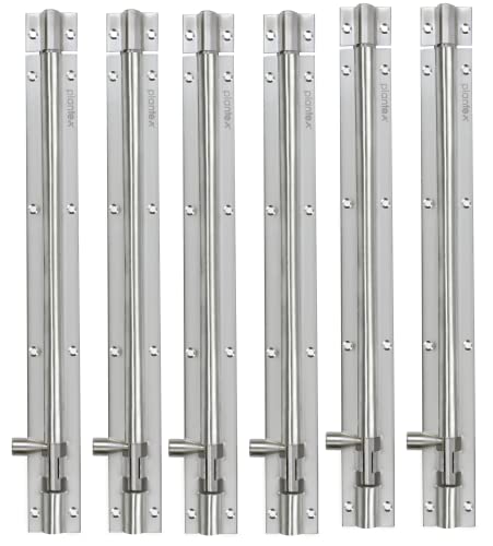 Image of Plantex Stainless Steel 12 inch Tower Bolt /Tower Bolt for Home,Offices Doors and Windows /Tower Bolt for Main Door /Door Latch /Kundi /Chitakini /Door Latch for Windows (Matt Finish, Pack of 6)
