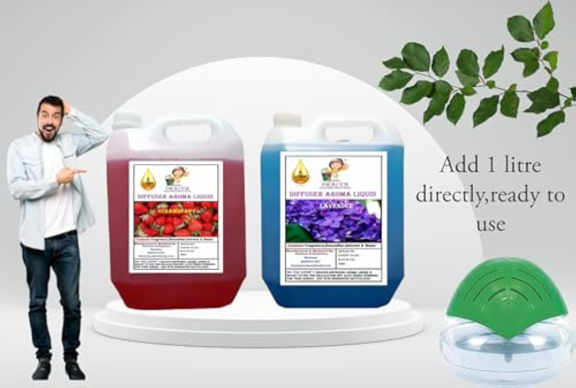 Aroma Diffuser Liquid Strawberry & Lavender 5 Litre Combo Pack
