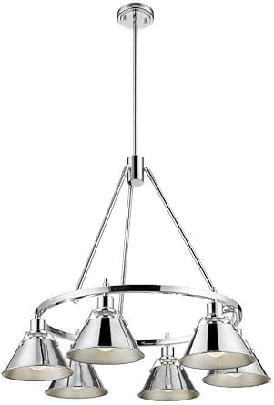 Golden Lighting 3306-6 CH-CH Orwell - 6 Light Chandelier-20.38 Inches Tall and 29 Inches Wide, Finish Color: Chrome, Shade Color: Chrome