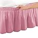 Elastic Bed Wrap Ruffle Bed Skirt, Rose, Queen/King
