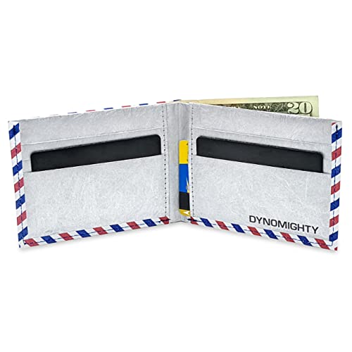 Image of mighty wallet - Ultra Slim Minimalist Tyvek Wallet for Men, Thin Front Pocket Card Holder, Tear Resistant Lightweight Bifold, Original Paper Wallet - Airmail Stitched
