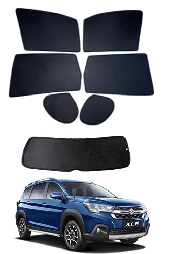 Image of Premium Car Sunshade Fix Type Non-Magnetic Curtain with Rear Dicky Curtain Set of 7pc for xl6