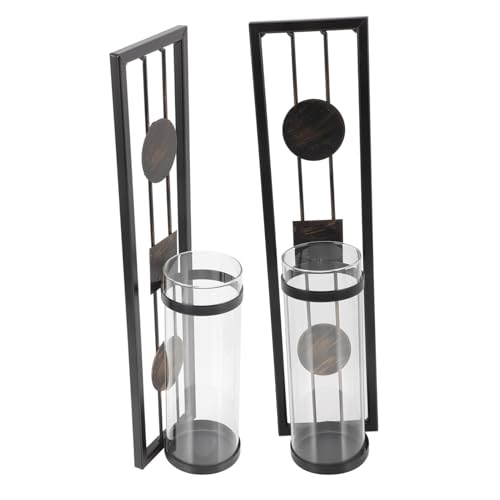 STOBAZA 2pcs Iron Hanging Candle Holders Elegant Wall-Mounted Decor for Living Room Bathroom and Dining Spaces Retro Style Sconces for Candle Lighting