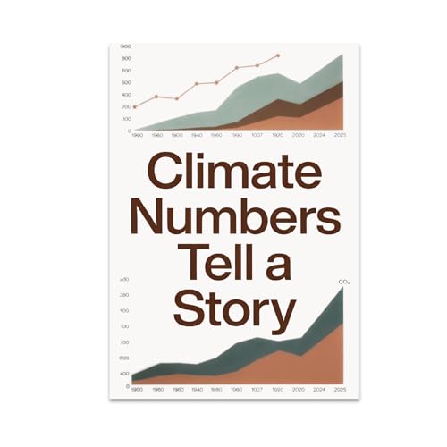 Climate Change Awareness Poster Print - Climate Numbers Tell a Story - 13x19 - Educational Decor