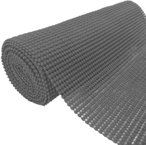 Image of Ash & Roh - Anti Slip Drawer Mat for Shelf and Shelves, Strong and Durable Non-Adhesive Grip Liner Mat for Bedroom Wardrobe Cabinet and Kitchen Place mats (30x300) (Gray)