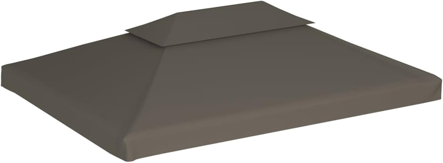 Gazebo Top Cover, Waterproof Taupe Polyester Canopy with PVC Coating 13.1 x 9.8 ft Rectangular Outdoor Shade Cover for Patio Garden Backyard Events