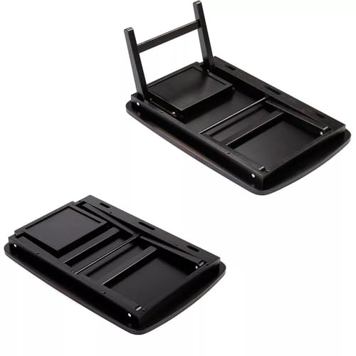 Image of VASIL MART A Versatile Laptop Table Or Lapdesk With A Spacious Working Area For Home That Is Made Of Solid Mango Wood And Is Adjustablefoldable, With Phone And Tablet Holder (Black, 60 Cm, 33 Cm)