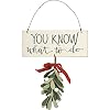Primitives by Kathy You Know What to Do Mistletoe Decorative Hanging Decor Christmas 750 x 925 x 025