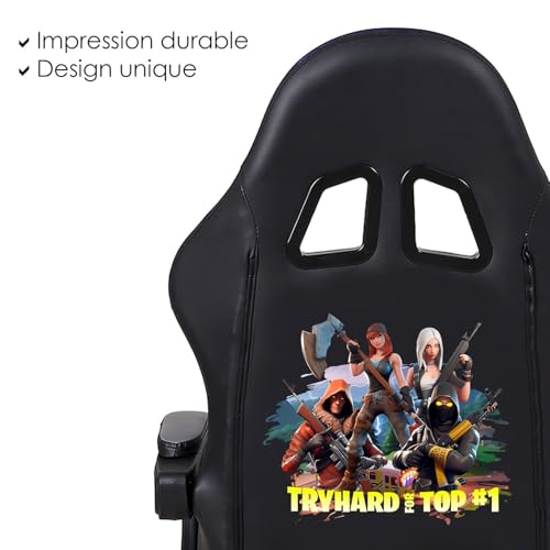 Amstrad AMS-900-LED-TOP1 - Fauteuil Gaming Noir et Gris - Serigraphie Try Hard for Top 1 - Eclairage LED 366 Effets Télécommande – Image 5