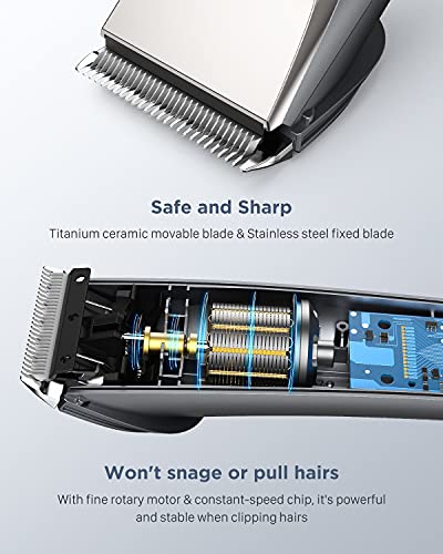 opove Professional Cordless Hair Clippers for Men/Kids, Quiet Hair Cutting Machine for Barbers/Stylists with 250 Min Runtime and Smart LCD Display