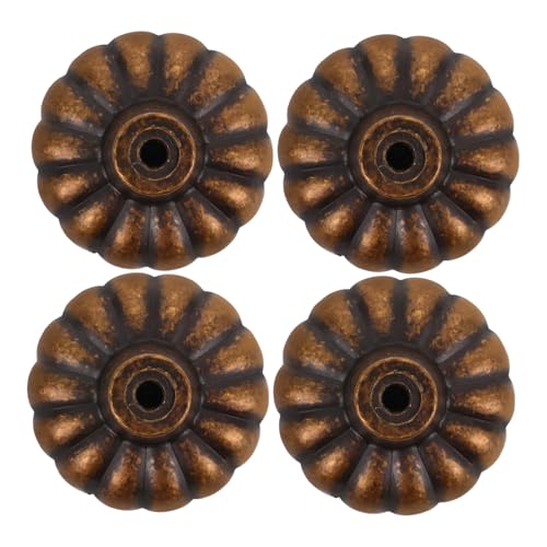 Garneck 4個フレンチアンティーク風 引き出し取っ手 クラシック黄仕上げ キッチン 寝室 リビング対応 ヴィンテージ家具用 単穴設計 レトロキ