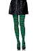 Leg Avenue Women's Nylon Striped Tights, Black/Kelly Green, One Size