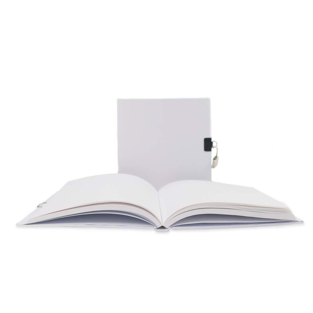 Clairefontaine GB020O Pamiętnik do personalizacji, 16 x 16 cm kwadratowy z kłódką 1 szt., biały