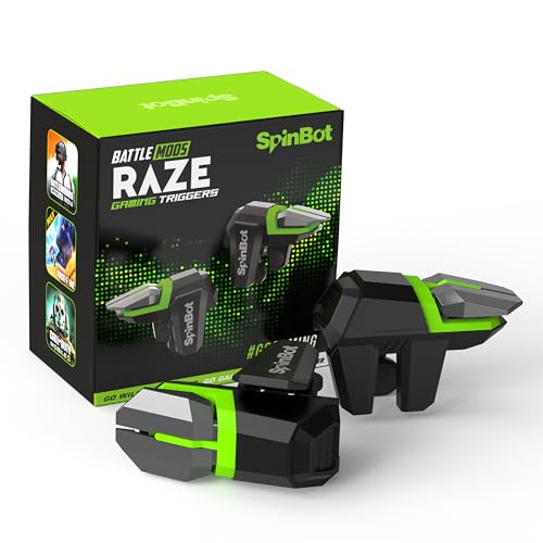 Image of SpinBot Battlemods Raze 4 Buttons Smartphone Capacitive Gaming Trigger|6 Finger Claw Control|Zero Lag response | For Bgmi /Free Fire Max /Cod Mobile - (Black)