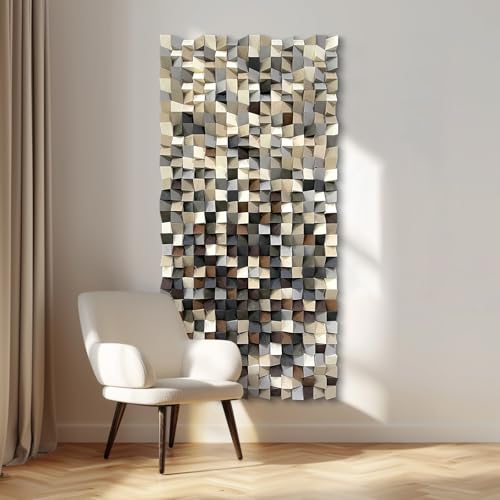 BrightA Modern style triangular wooden wall decoration. Artistic decoration for the living room. Eco-friendly wood three-dimensional artwork 23.6"x47.2"