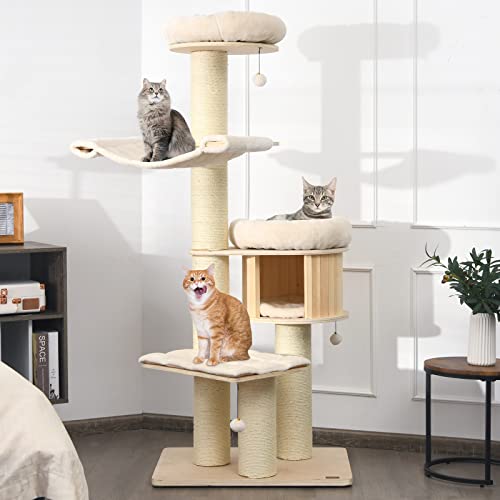 PETSITE 68.5" Tall Cat Tree, Multi-Level Modern Cat Tower