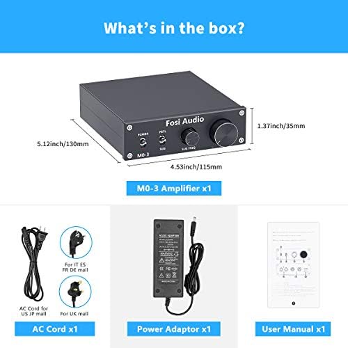 Fosi Audio M03 Subwoofer Amplifier 200 W Mono Channel Amp Home Theater Power Amp 200 Watts