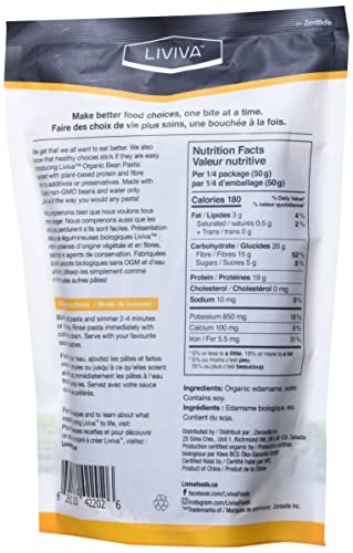Liviva Organic Edamame Pasta, Spaghetti, 7.05 OZ (Pack of 6)