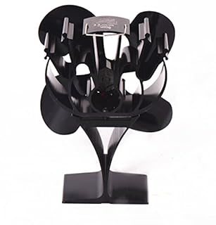 VODA Wood Stove Fan New Designed 4 Blades Heat Powered Fans for Wood Burning Stoves/Log Burner/Fireplace(Black)