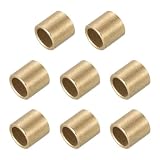 QUARKZMAN Gleitlager, 8mm Bohrung x 10mm Außendurchmesser x 8mm Länge Selbstschmierende Gussmessingbuchse für Gleitbewegungen von Maschinenteilen (Goldfarben, Packung mit 8)