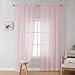 OWEINE Sheer Curtains 84 Inches Long 2 Panels Set, Rod Pocket Fimly Voile Solid Blush Window Curtain Panels for Living Room Bedroom, Soft Voile Sheer Curtains & Drapes, Total 84 Inches Width