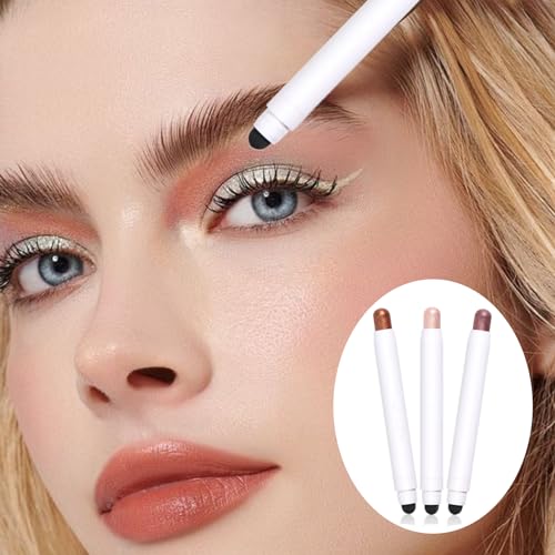 Ninnyi 3PCS Eye Shadow Stick, Long Lasting Waterproof Dual Ended Shimmer Cream Eyeshadow Pencil - Image 7
