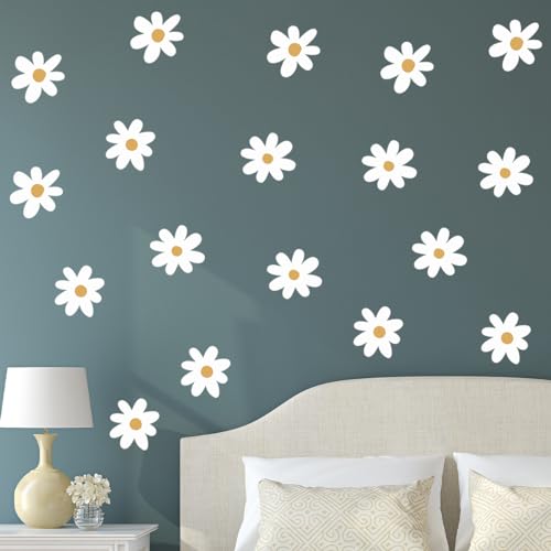 Vinilos Decorativos Pared Flores Margarita Blanca 18 uds miniatura 2