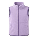 Baogaier Chaleco de Forro Polar Niñas Chaqueta Sin Mangas Polar Cuello Alto