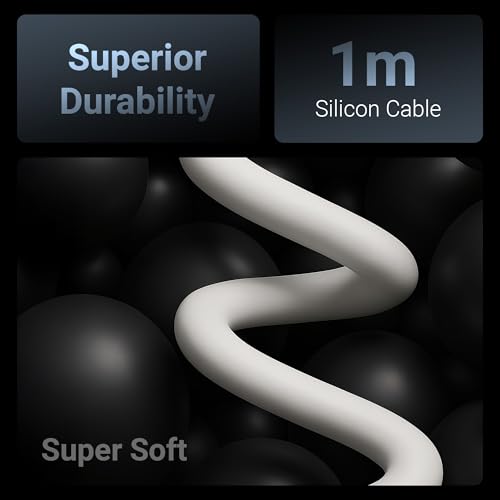 Image of Zebronics Wattz 60CC2 Type-C to Type-C Soft Silicone Cable, PD 60W, 1 Meter, Durable, Charge & Sync, Rapid Charging, For Laptops, Tablets, Mobiles (White)