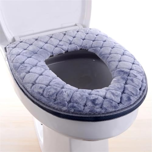 Cubierta de inodoro de felpa universal e impermeable con cremallera morada 2