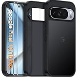 COPIKE Coque Mat pour Google Pixel 10/10 Pro et 2 Pièces Verre Trempé, Étui Arrière Translucide Givrée, Mince Antichoc Anti-Empreintes Digitales Housse, Noir
