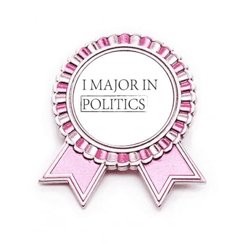 Broche I Major in Politics rose en métal taille M badge de revers pour veste