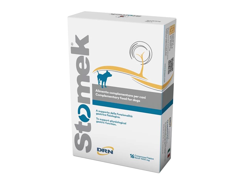 STOMEK 16 compresse 1500 MG, alimento complementare per Cani a Supporto della funzionalità gastrica fisiologica