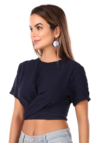 Image of BoheeWohee Stylish Womens Crop Top with Back Tie Design