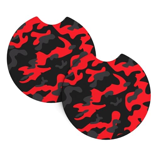 Portavasos para Auto Set x2 Rojo Camuflaje Duradero miniatura 1
