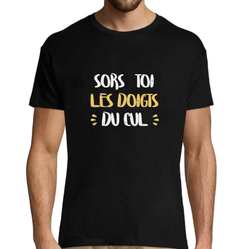 T-shirt homme sors-toi les doigts original pour cadeau anniversaire humour papa