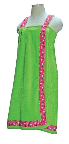Scene Weaver Delight 29 by 59-Inch Coral Fleece Bath Wrap, April Lime Green
