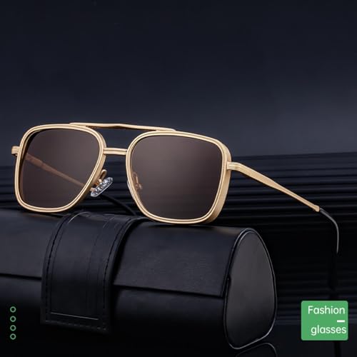 Classic Punk Sunglasses for Women Men Luxury Steampunk Metal Double Beam Uv400 Driving2