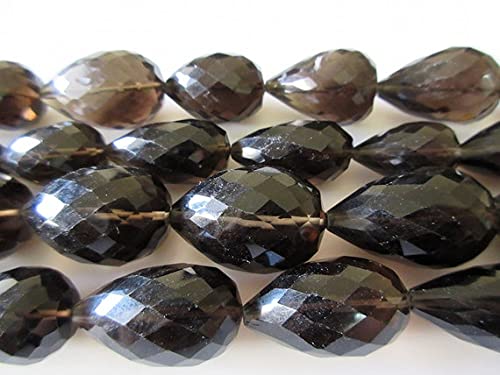 Quartz fumé naturel en fil de briolettes percées de 20mm 25mm de long