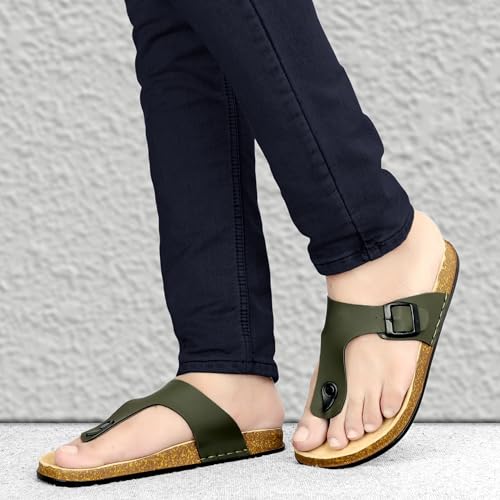 Image of Men V-Shape Thong Slippers | Casual Flip-Flops | Slippers for Men | Lightweight Rubber Sandals | Comfortable Anti-Slip Footwear