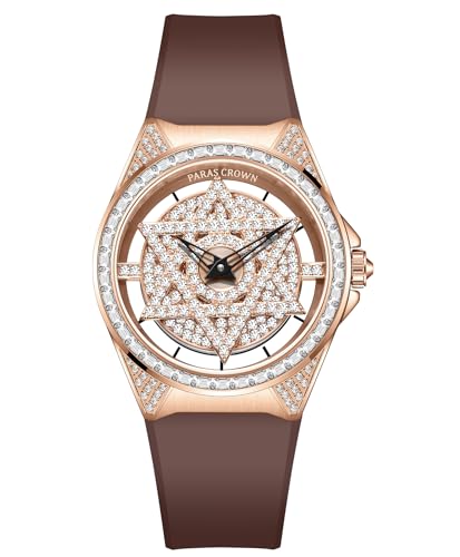 PC PARAS CROWN Womens Watches Chronograph Stainless Steel 3ATM Waterproof Date Analog Quartz Business Fashion Wrist Watches for Women