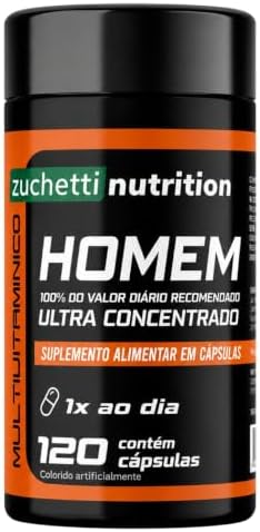 Multivitaminico homem 120 cápsulas polivitaminico Zuchetti nutrit...