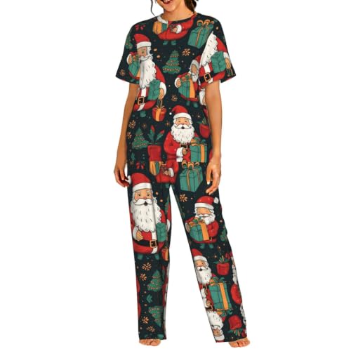 Pyjama Merry Christmas pour femme ensemble 2 pièces doux taille S-3XL