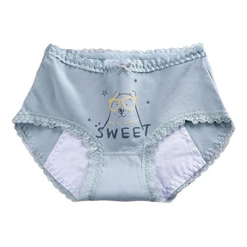 Calzoncillos de algodón para mujer, bragas menstruales, bragas menstruales, bragas menstruales, bragas menstruales, ligeras hemorragias, para niñas y adolescentes y ropa interior para mujer de encaje