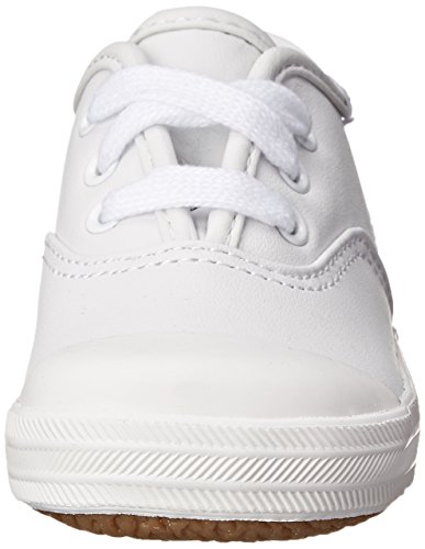 Keds Kids Core Champion Lace Toe Cap Sneaker, White Leather, 7 Us Unisex Toddler #TOP1