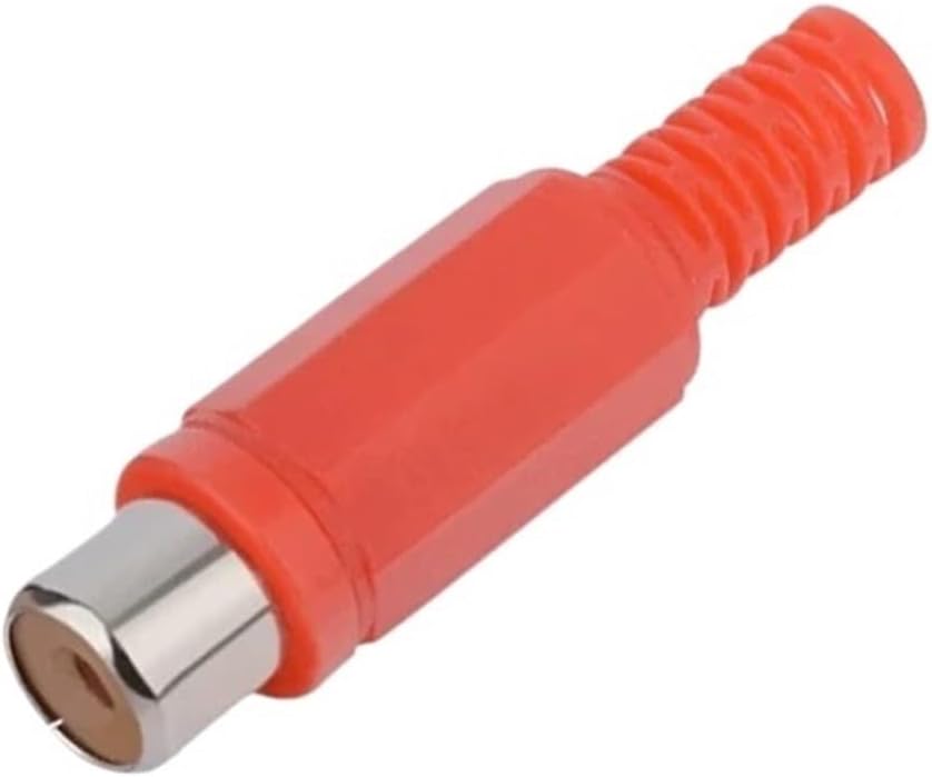5/20/100PCS Plastic Lotus Audio Video Male Welding Head AV Female Welding Connector(Red,5pcs)