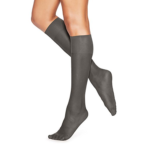 Hanes Womens Silk Reflections Sheer Knee Highs 2-Pack_Jet_One Size